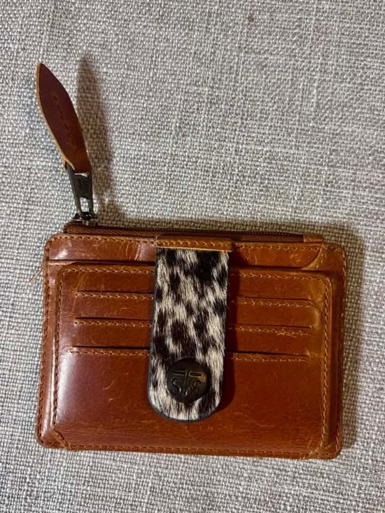 STS Ranchwear Accessories - Brown Leather Card Holder with Haircalf Accent